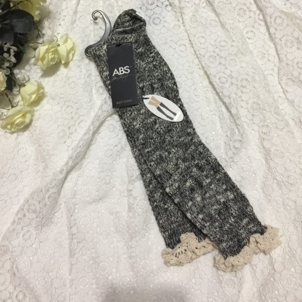 🎈ABS Tall boot sock with crochet details